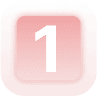 Red square button with the number 1 in white centered on it, ideal for HVAC or air conditioning controls in Florida homes.