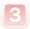 Red square button with a white number 3 in the center, perfect for HVAC or air conditioning applications in sunny Florida.