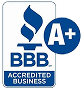 BBB Accredited Business logo with an A+ rating displayed in a blue circle, perfect for Jacksonville HVAC and Air Conditioning companies seeking to highlight their trusted service.