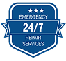 Blue badge icon with three stars and the text "EMERGENCY 24/7 REPAIR SERVICES" highlights around-the-clock HVAC and air conditioning repair availability in Jacksonville.